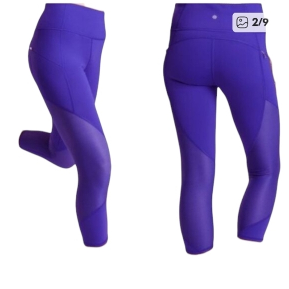Athleta Vibrant Purple 7/8 Mesh Leggings - Picture 2 of 10